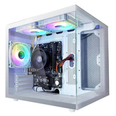 Gaming PC AMD Ryzen5 5600G 6Cores 3.9GHz UP to 4.40 GHz 16GB DDR4 RAM 1Tb SSD, AMD Radeon Vega7 Graphics 600W Windows11 Home WI-FI Prebulilt Desktop Computer White