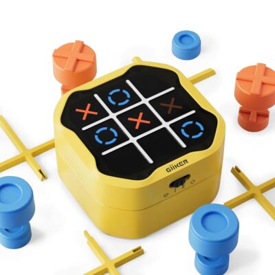 GiiKER Tic Tac Toe Bolt Game, Original 3-in-1 Handheld Puzzle Game Console, Portable Travel Games for Car Ride, Board Games for Kids and Adults, Birthday Gifts for Ages 3+