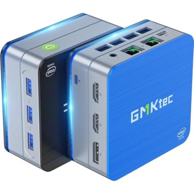 GMKtec Desktop Mini PC Intel N100 Windows 11 Pro 12GB DDR5 256GB SSD Dual LAN, Mini Computer 4K Triple Display, WiFi6, BT5.2, Energy Efficient