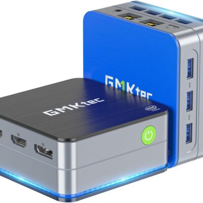 GMKtec Desktop Mini PC Windows 11 Pro Intel N100 12GB DDR5 512GB SSD Dual LAN, Mini Computer 1000Mbps, 4K Triple Display, WiFi6, BT5.2, Energy Efficient