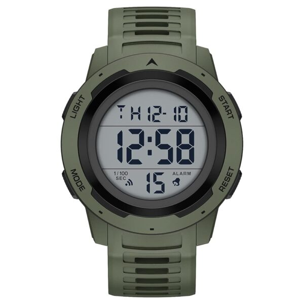 GOLDEN HOUR Mens Waterproof Digital Sport Watches Wide Screen Easy Read Display Military Style with Rubber Strap