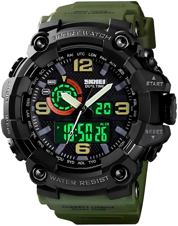 Gosasa Men's Large Face Outdoor Sports Watches Military S-Shock Watch Waterproof, Backlight, Alarm, Stopwatch Features - Rugged Wristwatch for Training, Hiking, and Adventure