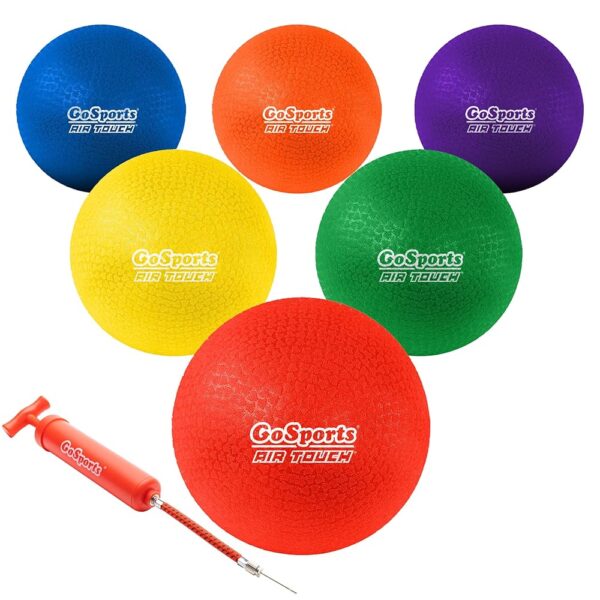 GoSports Playground Balls for Kids (Heavy Duty Set of 6) with Carry Bag and Ball Pump (Choose 8.5” or 10” Sizes)