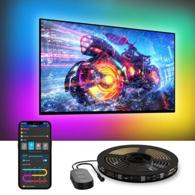 Govee TV LED Backlight, RGBIC TV Backlight for 55-65 inch TVs, Smart LED Lights for TV with Bluetooth and Wi-Fi Control, Works with Alexa & Google Assistant, Music Sync, 99+…