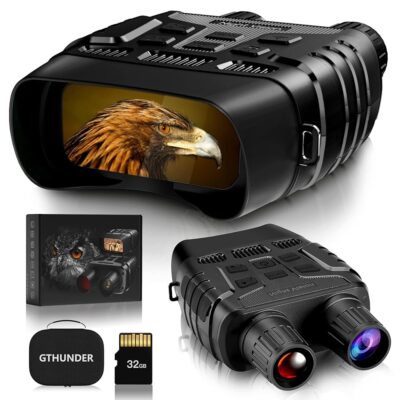 GTHUNDER Night Vision Goggles – 4K UHD/ 4K Infrared Night Vision with 4″/3″ HD Screen and 32GB Memory Card for Photos and Videos