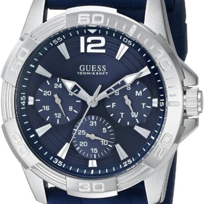 GUESS Iconic Blue Stainless Steel Stain Resistant Silicone Watch