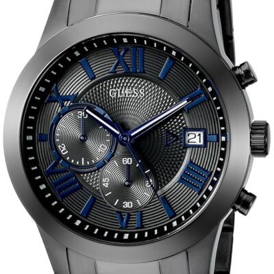 GUESS Stainless Steel Gunmetal Chronograph Bracelet Watch