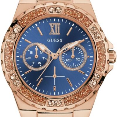 GUESS Women’s Stainless Steel + Stain Resistant Silicone Watch