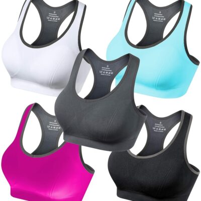 GXXGE Padded Racerback Sports Bras for Women High Impact Workout Yoga Gym Activewear Fitness Bra