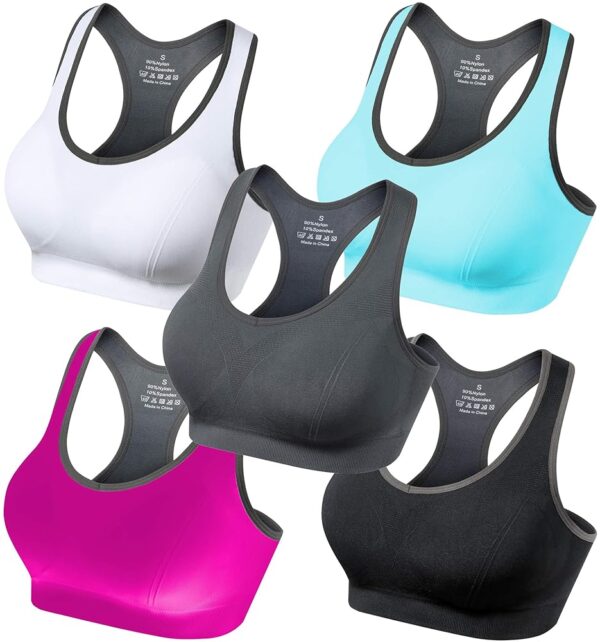 GXXGE Padded Racerback Sports Bras for Women High Impact Workout Yoga Gym Activewear Fitness Bra