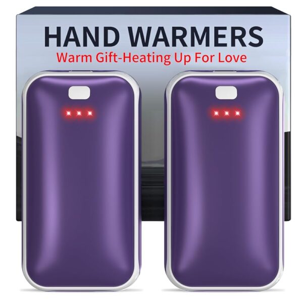 Hand Warmers Rechargeable, 2 Pack Electric Hand Warmer, Reusable Portable Pocket Heater USB Handwarmers, Gifts for Men, Women, Indoor, Outdoor, Hiking, Skiing, Camping, Hunting...