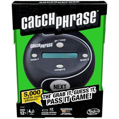 Hasbro Gaming Catch Phrase Electronic Game | Fun Active Handheld Party Games for Adults, Teens, and Kids | Ages 12+ | 4 or More Players, 2 Teams | Portable Family Travel Games