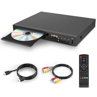 HD Blu-Ray Disc Player, 1080P Blue Ray Disc Player for TV, Play Region A/1 Blu-Ray Disc & All Region DVD Discs, DVD Player with HDMI/AV/Coaxial Output, USB Input, Built-in PAL…