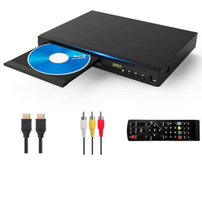 HD Blu-Ray DVD Player for TV with HDMI/AV/Coaxial Output, HP 1080P, USB Input, Multimedia Disc Playback Dolby Sound,Play All DVDs and Region A/1 Blu-Ray for Home