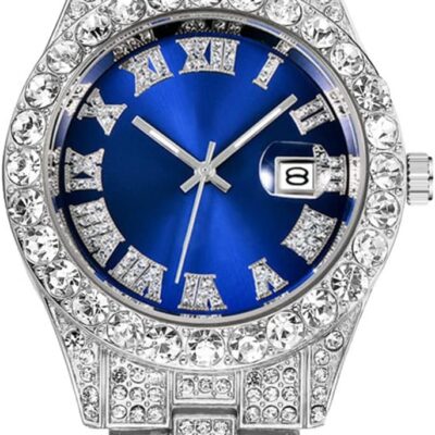 Hip Hop Iced Out Men’s Rhinestone Watch Diamond Analog Quartz Watch