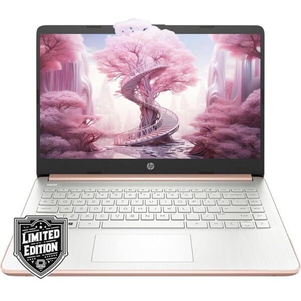 HP 14" HD Laptop | Back to School Limited Edition with 1 Year Microsoft 365 | Intel Quad-Core Processor | Long Battery Life | w/WOWPC Bundle | Windows 11 (Rose Gold, 8GB RAM |...