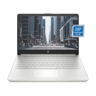 HP 14 inch Laptop, Intel Pentium Silver N5030 Processor, Intel UHD Graphics, 128 GB SSD, Windows Window 11 in S Mode (14-dq0090nr, Natural Silver)