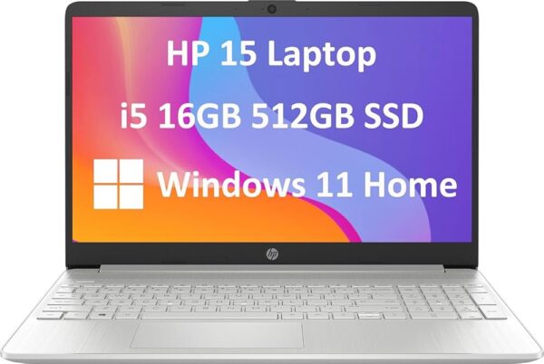 HP 15 Laptop (15.6" FHD Anti-glare, Intel Core i5-1135G7 (Beats i7-10510U), 16GB RAM, 512GB SSD) Home & Business PC, Narrow-Bezel, 10-Hr Long Battery Life, Type-C, Webcam,...