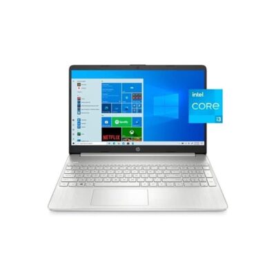 HP 15.6″ Laptop, 11th Gen Intel Core i3-1115G4, 8GB DDR4 RAM, 256GB SSD, HDMI, Webcam, Wi-Fi, Bluetooth, Windows 10 Home, Natural Silver, W/MD Accessories