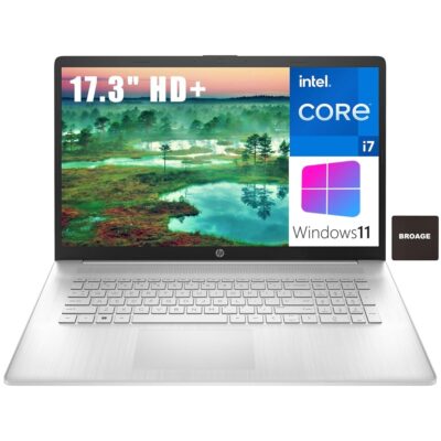 HP 17 17.3″ HD+ Laptop Computer, 12th Gen Intel 10-Core i7-1255U up to 4.7GHz, 64GB DDR4 RAM, 2TB PCIe SSD, 802.11AC WiFi, Bluetooth 5.0, Natural Silver, Windows 11 Home, Zivcul