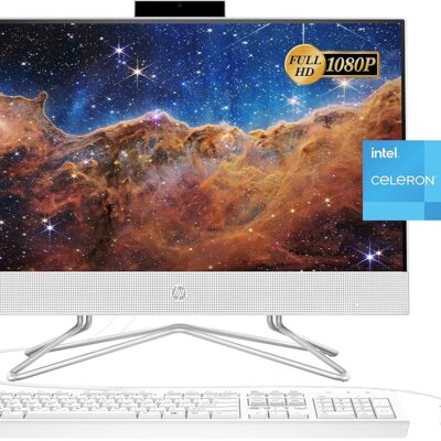 HP 2022 Newest All-in-One Desktop, 21.5″ FHD Display, Intel Celeron J4025 Processor, 8GB RAM, 256GB PCIe SSD, Webcam, WiFi, HDMI, RJ-45, Wired Keyboard&Mouse, Windows 11 Home,…