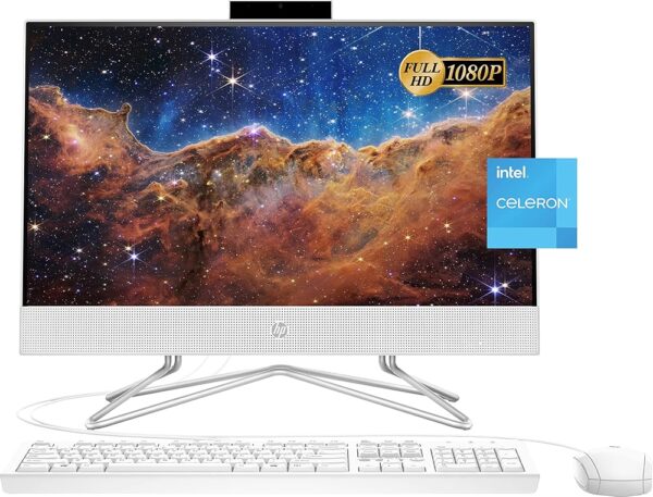 HP 2022 Newest All-in-One Desktop, 21.5" FHD Display, Intel Celeron J4025 Processor, 8GB RAM, 256GB PCIe SSD, Webcam, WiFi, HDMI, RJ-45, Wired Keyboard&Mouse, Windows 11 Home,...