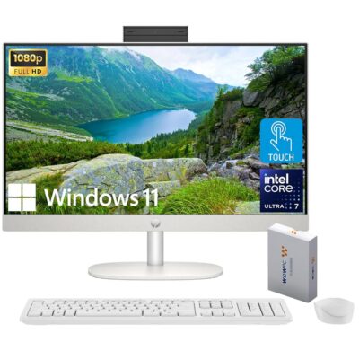 HP Newest 27″ All-in-One Desktop Computer, FHD IPS Touchscreen, 12-core Intel Core Ultra 7-155U Processor, 32GB DDR5, 1TB SSD, Wi-Fi 6, HDMI, Wireless KB&Mouse, Windows 11 Home,…