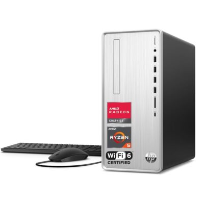 HP Pavilion Tower Desktop, AMD Ryzen 5 5600G, 16GB DDR4 RAM, 1TB PCIe SSD, SD Card Reader, VGA, HDMI, Wi-Fi 6, Wired KB & Mouse, Windows 11 Home