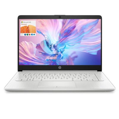 HP Portable Laptop, Student and Business, 14″ HD Display, Intel Quad-Core N4120, 8GB DDR4 RAM, 64GB eMMC, 1 Year Office 365, Webcam, RJ-45, HDMI, Wi-Fi, Windows 11 Home, Silver