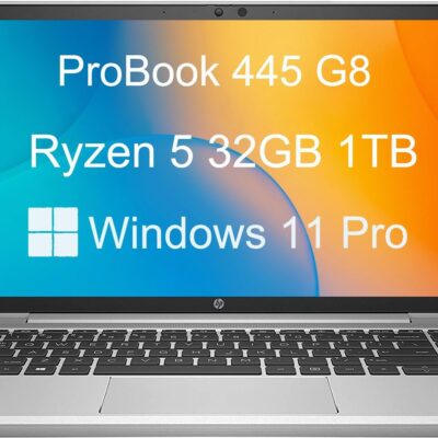 HP ProBook 445 G8 Business Laptop (14″ FHD, AMD Ryzen 5 5600U, 32GB DDR4 RAM, 1TB SSD, 6-Core (Beats i7-10750H) Backlit Keyboard, Type-C, Webcam, Wolf Pro Security, IST SD Card,…