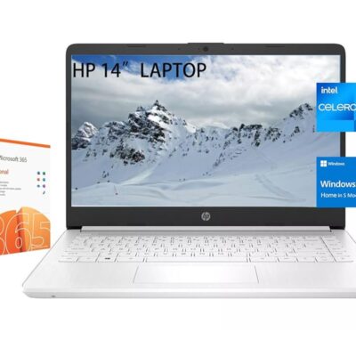 HP Stream 14 Inch Laptop for Student，Intel Celeron N4120,16GB RAM,64GB eMMC,Microsoft 365 with 1TB Cloud Storage,720p Webcam,Windows 11 S,Long Battery Life,with 5ave…