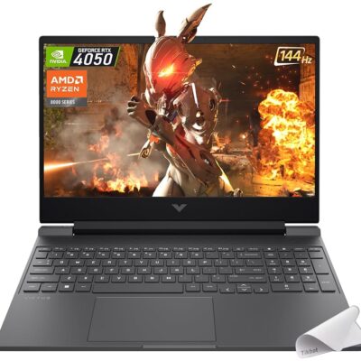 HP Victus Gaming Laptop, 15.6-inch FHD IPS 144Hz, AMD Ryzen 5-8645HS, NVIDIA GeForce RTX 4050, Wi-Fi 6, Backlit KB, Win11 Home, w/Mouse Pad (32GB RAM |2TB PCIe SSD)