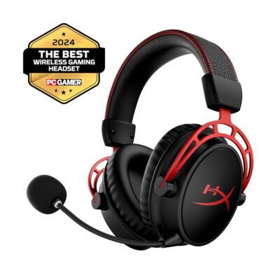 HyperX Cloud Alpha Wireless – Gaming Headset for PC, 300-hour battery life, DTS Headphone:X Spatial Audio, Memory foam, Dual Chamber Drivers, Noise-canceling mic, Durable…