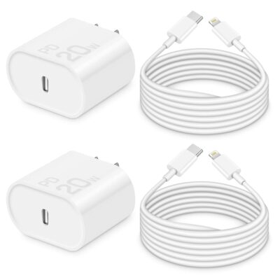 i Phone Charger 10 Ft Fast Charging【MFi-Certified】 2-Pack 20W PD Fast Charger with 6Ft Fast Charging Cable, Type C Fast Charging Block & Fast Charger Cord for IP 14/13/12/11, i…