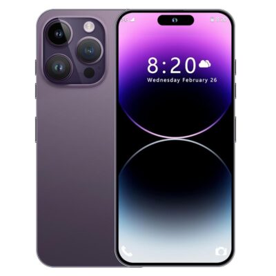 I14 Pro Max Unlocked Cell Phone,Long Battery Life 6.82″ HD Screen Unlocked Phones,Android13 6+256GB Smartphone with 128G Memory Card,Dual SIM/Fingerprint Lock/Face ID/GPS (Purple)