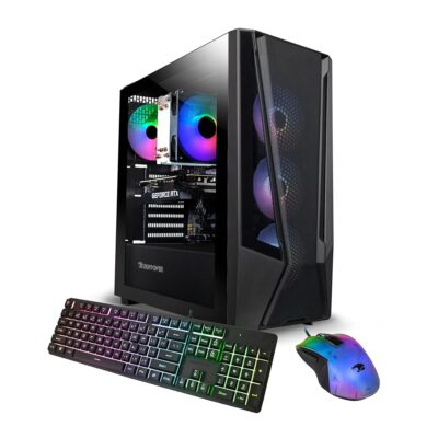 iBUYPOWER Trace 7 Mesh Gaming PC Computer Desktop TMA7N3501 (AMD Ryzen 7 5700, RTX 3050 6GB, 16GB DDR4 RGB 3200MHz (8×2), 1TB NVMe, WiFi Ready, Windows 11 Home Advanced)