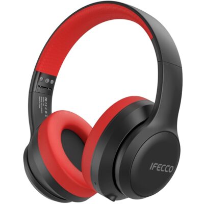 IFECCO Bluetooth Over Ear Headphones,Wireless Noise Canceling Headphones with Microphone,Foldable HiFi Stereo Bluetooth Headset with Soft Protein Earpads for Travel,Home,Office…