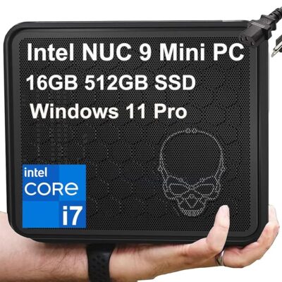 Intel NUC 9 Extreme Mini PC Gaming & Business Desktop Computer, Intel Core i7-9850H, 16GB RAM, 512GB PCIe SSD, Windows 11 Pro, Thunderbolt, Wi-Fi 6, Ethernet, 1 Year Warranty