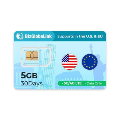 International Data Only SIM Card – Seamless Connectivity in USA and Europe 5G 4G LTE Network- No Contract-No Phone Number, 3 in 1 SIM (5GB 30DAY)