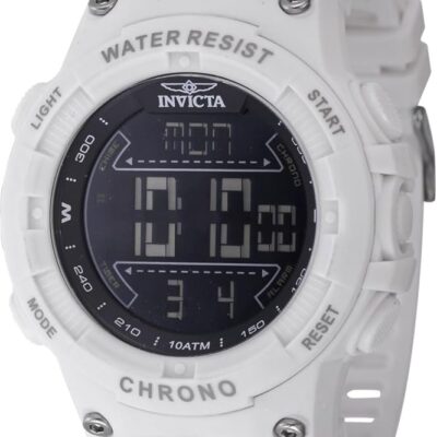 Invicta Racing Men 52mm Plastic White Black dial Electronic Digital