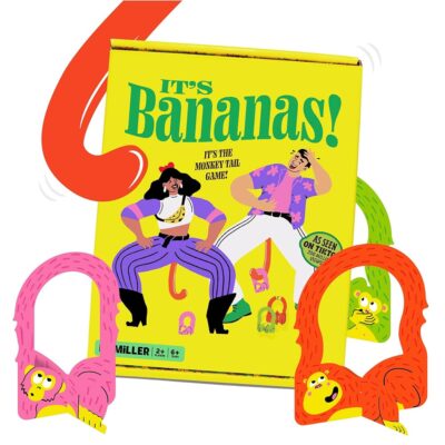 It’s Bananas! The Monkey Tail Game – Funny, Fun Party Game & Family Board Game for All Ages, Stocking Stuffer, Christmas, Thanksgiving, White Elephant, Girls Night, Birthday…