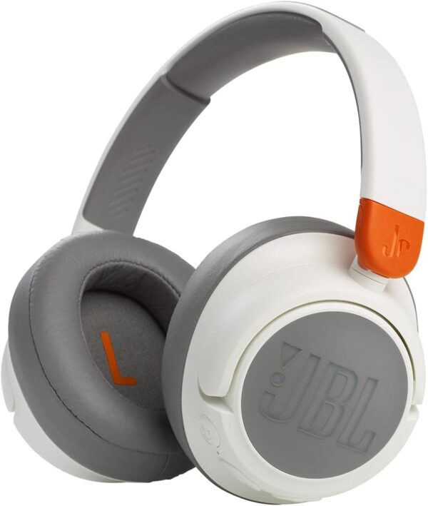 JBL Jr460NC Wireless Over-Ear Noise Cancelling Kids Headphones - White