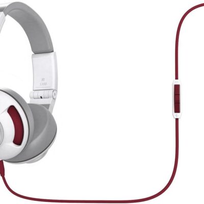 JBL Synchros S300 Premium On-Ear Stereo Headphones with Apple 3-Button Remote, White/Red