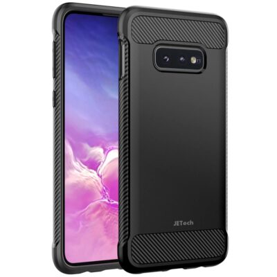 JETech Slim Fit Case for Samsung Galaxy S10e, Thin Phone Cover with Shock-Absorption and Carbon Fiber Design (Black)