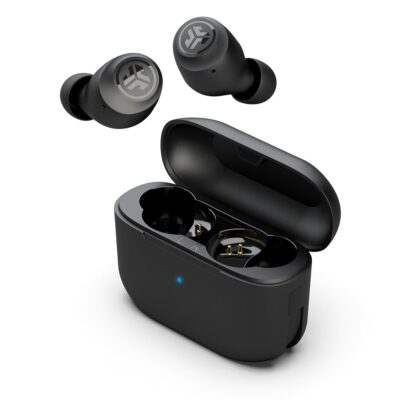 JLab Go Air Pop True Wireless Bluetooth Earbuds + Charging Case, Black, Dual Connect, IPX4 Sweat Resistance, Bluetooth 5.1 Connection, 3 EQ Sound Settings Signature, Balanced,…