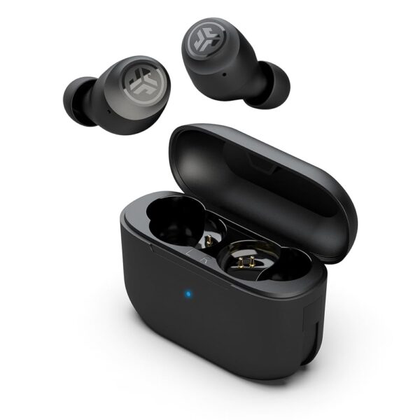 JLab Go Air Pop True Wireless Bluetooth Earbuds + Charging Case, Black, Dual Connect, IPX4 Sweat Resistance, Bluetooth 5.1 Connection, 3 EQ Sound Settings Signature, Balanced,...