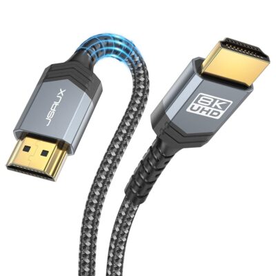 JSAUX 8K Certified HDMI Cable 10FT, 8K HDMI Cord (8K@60Hz 7680×4320, 4K@120Hz), Supports 48Gbps eARC HDR10 HDCP 2.2 & 2.3 3D, Compatible with PS5, PS4, X-Box Series X,…