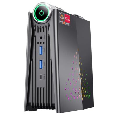 KAMRUI [Gaming PC] Ryzen Mini PC, Desktop Small Computer AMD Ryzen 7 5700U,16GB DDR4 512GB NVME SSD Mini Desktop Computer,Mini PC Gaming WiFi6/BT5.2,4K UHD/RGB Lights,3…