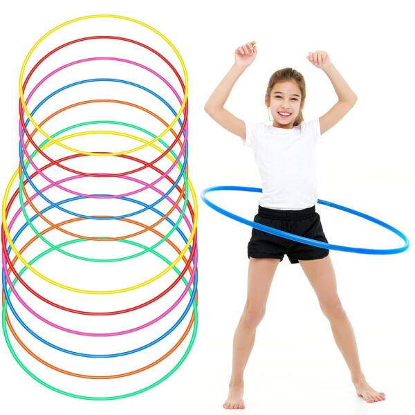 Kathfly Exercise Hoops Plastic Toy Hoop for Kids Adults Bulk Hoops Kids School PE Sports Playground Playing Fitness Gymnastics Equipment Party Games