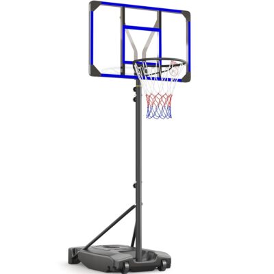 Kids Basketball Hoop Outdoor 4.82-8.53ft Adjustable, Portable Basketball Hoops & Goals for Kids/Teenagers/Youth in Backyard/Driveway/Indoor, with Enlarged Base and PC Backboard